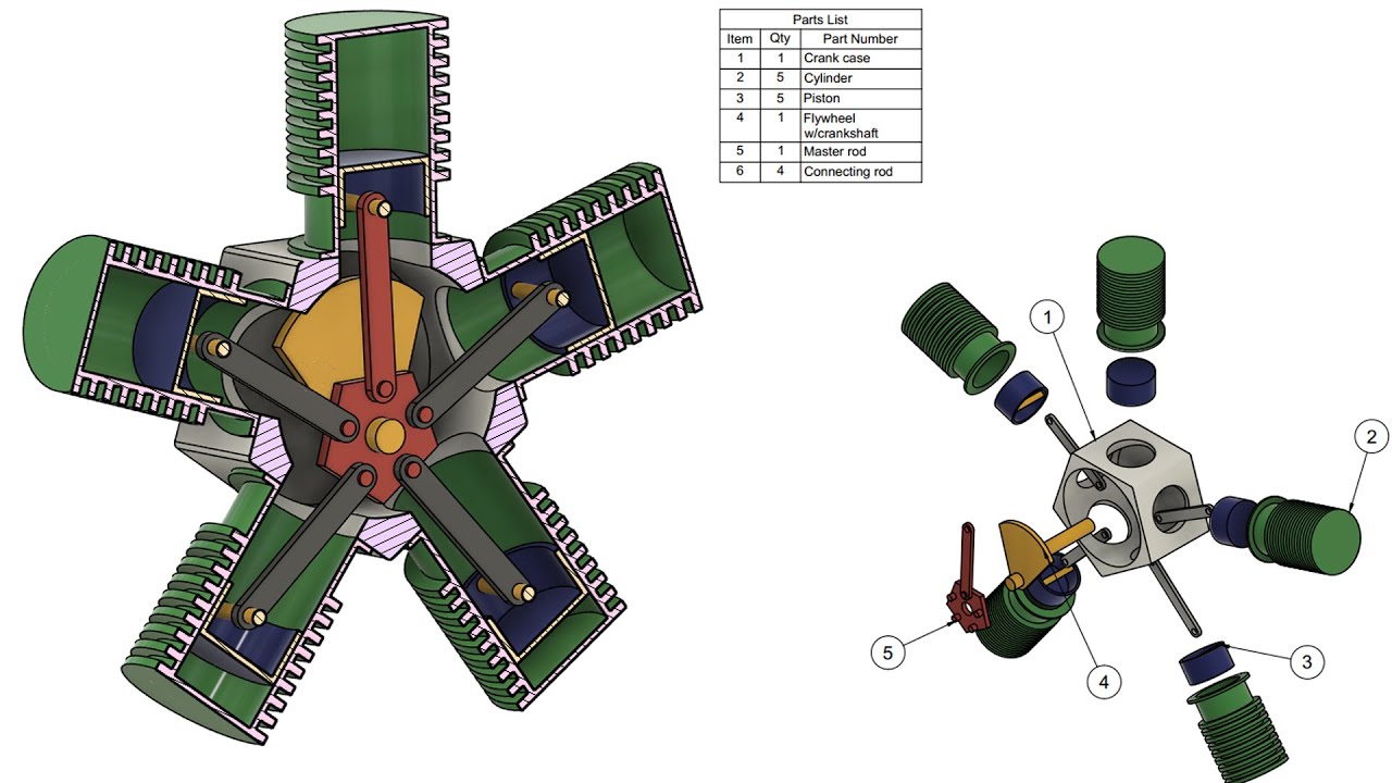 Fusion 360: Radial Engine Design - From Assembly to Animation