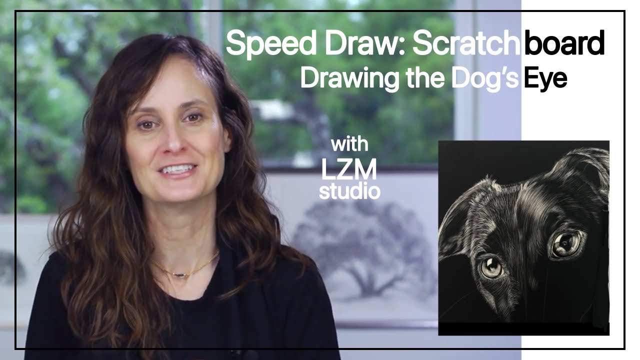 Speed Draw Scratchboard Drawing of a Dog - The Eyes