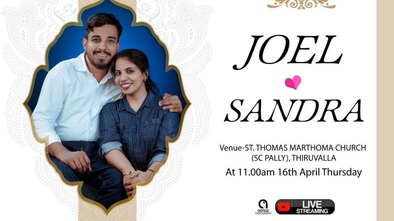 JOEL & SANDRA || WEDDING || LIVE STREAMING || 16.4.2026 || TIME - 11 AM ||