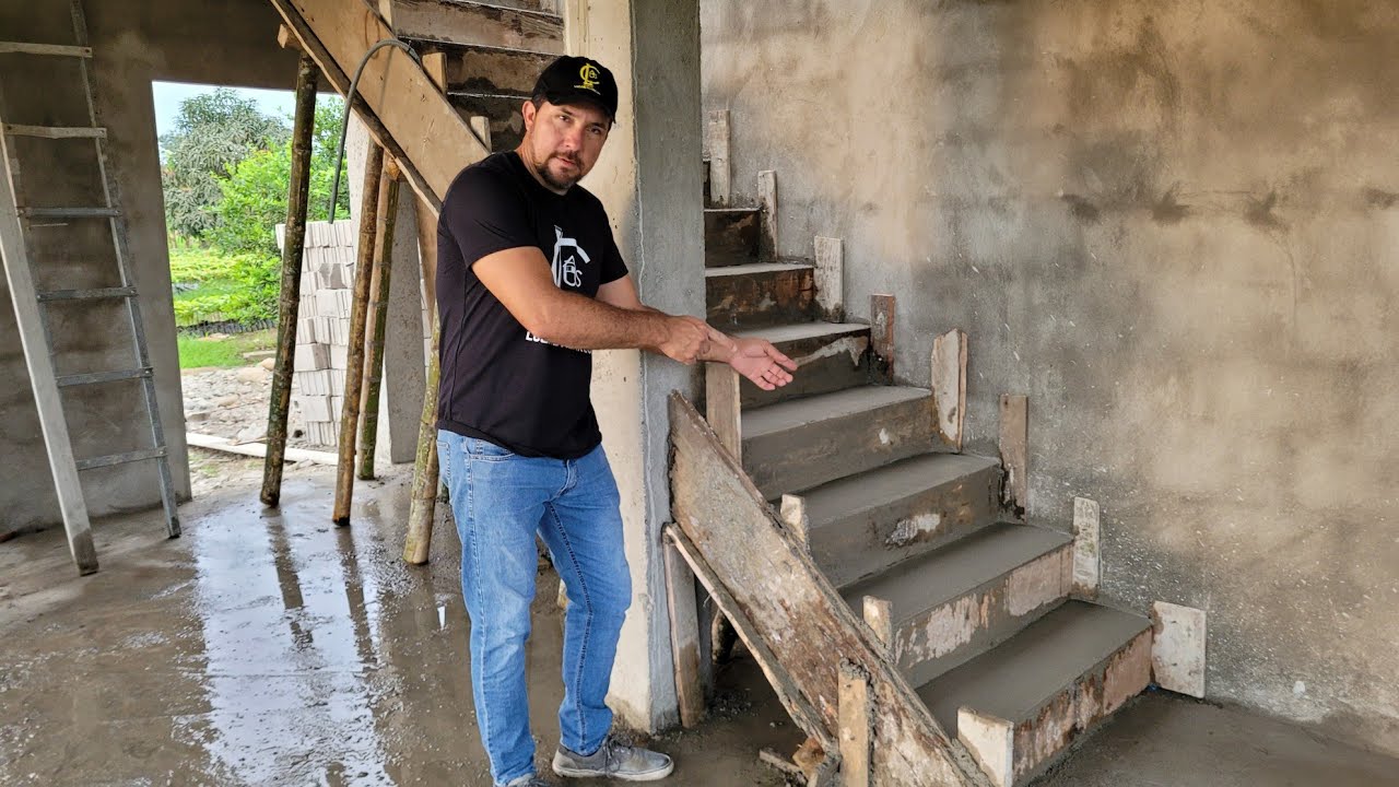 Casa 5x7🏠video 12 Escalera de concreto desde cero
