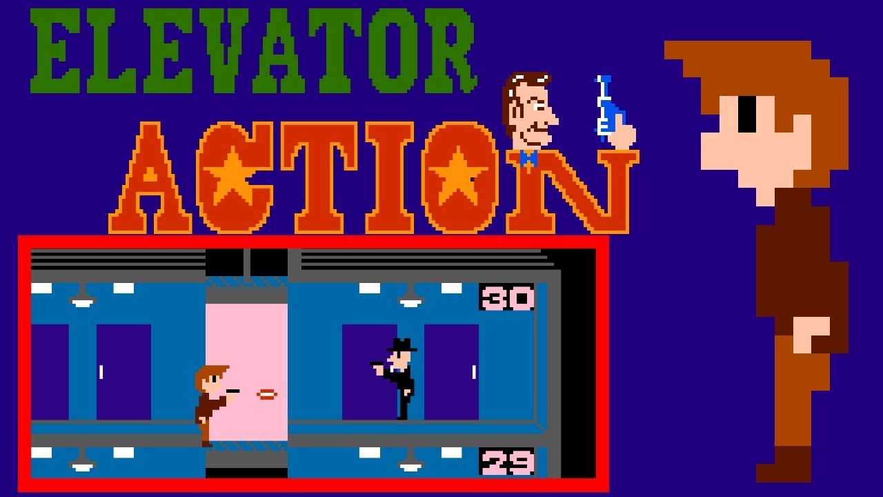 Elevator Action (Famicom, 1985) — 1P Session | 5 Stages Cleared · Game Over on Stage 6 🕵️🛗🚪