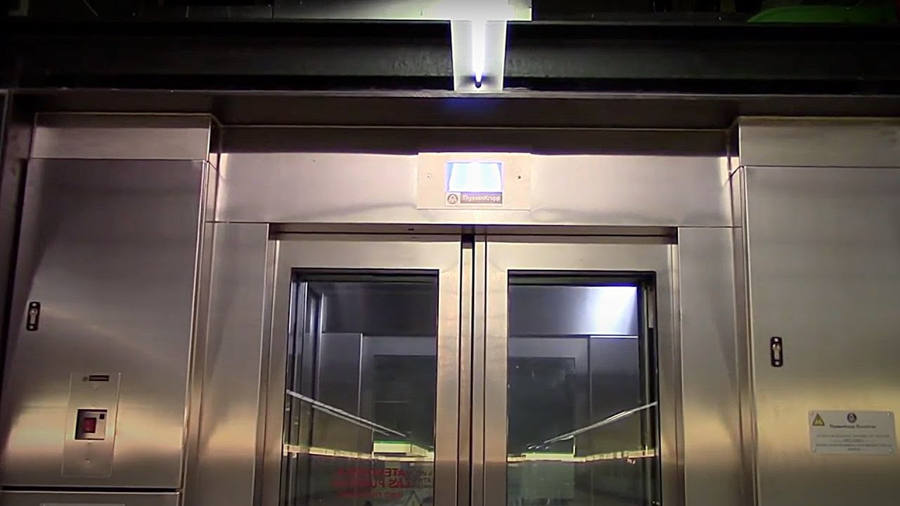 2012 Thyssenkrupp Synergy MRL traction elevator/lift @ Metro Malaga station El Perchel, Malaga ES