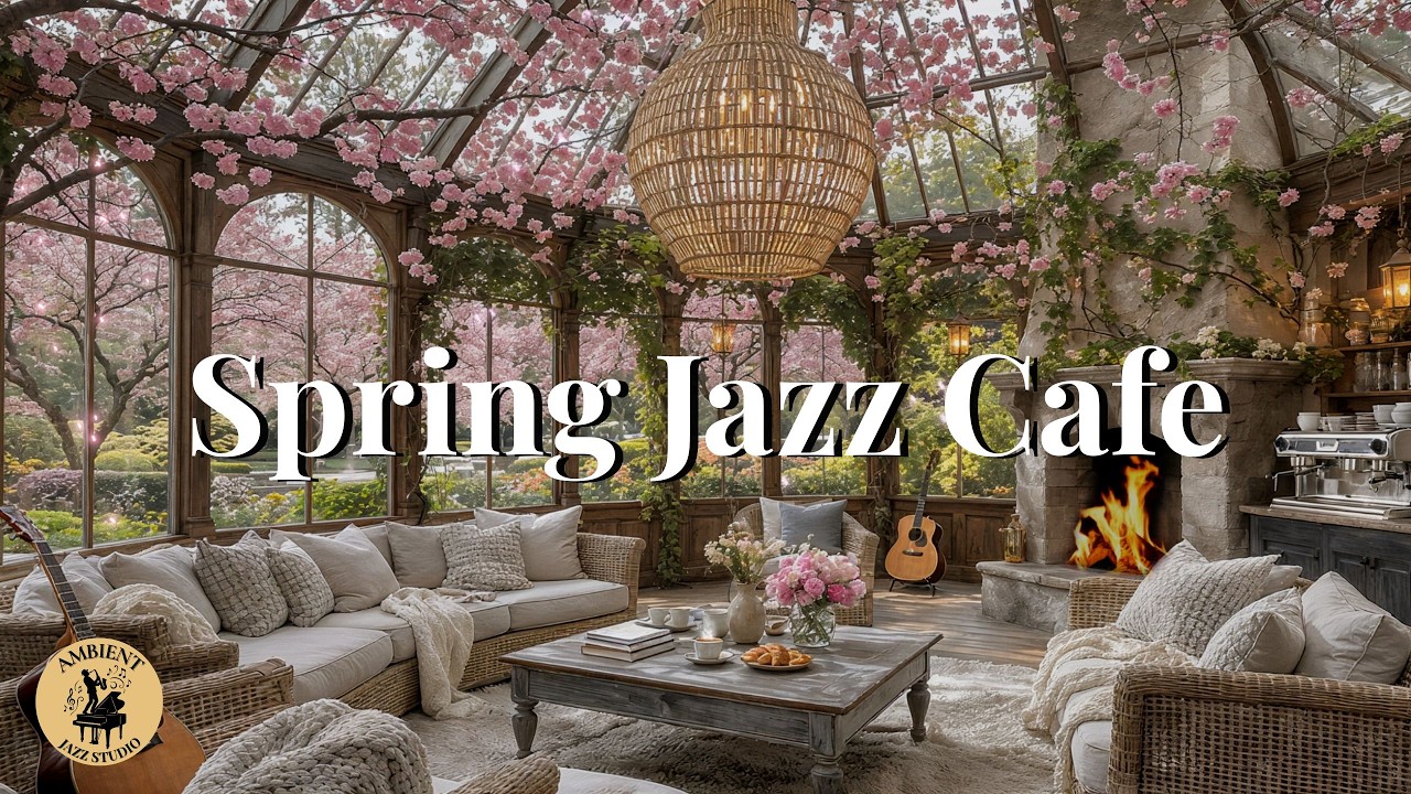 Cozy Spring Jazz Cafe | Relaxing Smooth Piano for Coffee Shop Ambiance & Focus