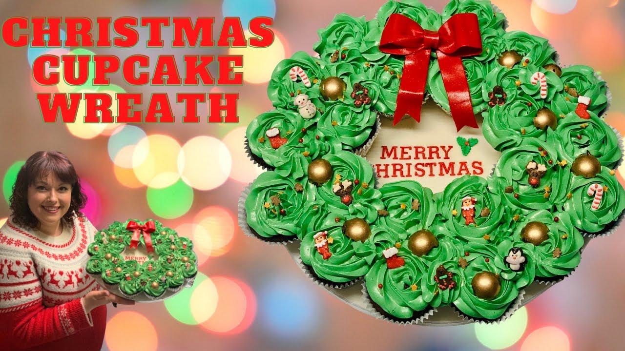 Christmas Cupcake Wreath - Pull Apart Christmas Cupcakes