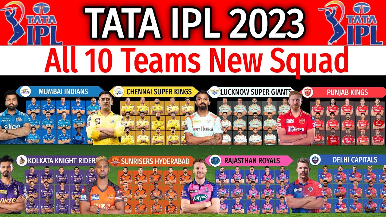 TATA IPL 2023 | All 10 Teams Full Squad | IPL 2023 All Teams Squad | 10 Teams Players List IPL 2023