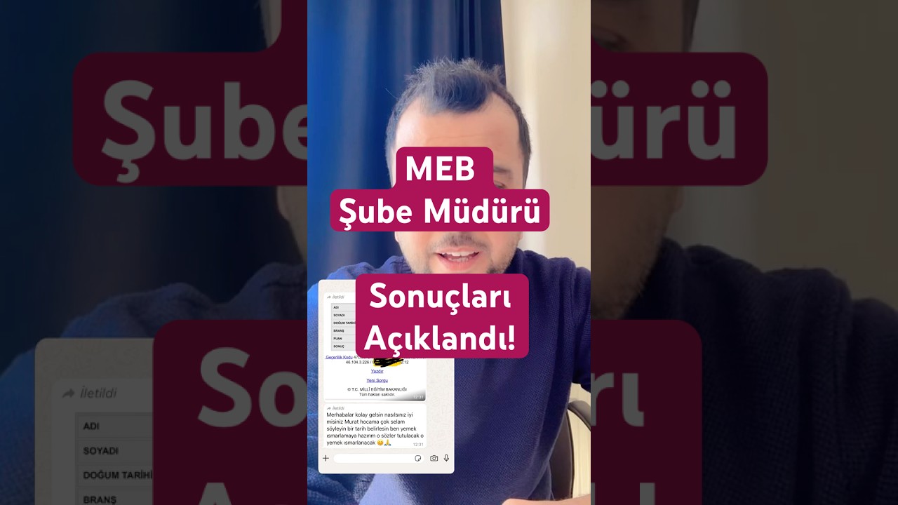MEB Şube M&uuml;d&uuml;rl&uuml;ğ&uuml; Sınav Sonu&ccedil;ları A&ccedil;ıklandı. Efsane Sonu&ccedil;lar geliyor🏆💝 #meb #&ouml;sym