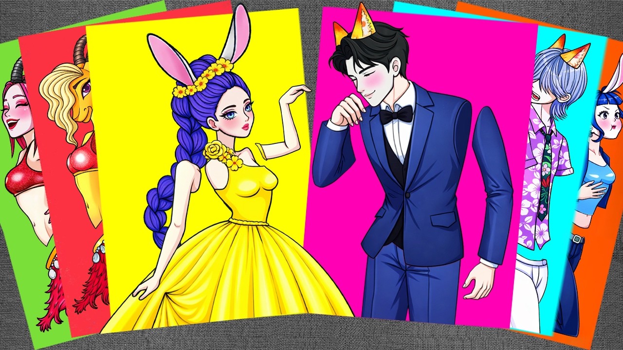 [🦊paper diy🐰] Zootopia x KPop Demon Hunters Crossover | Rumi and Jinu Dress Up | Sticker Book ASMR
