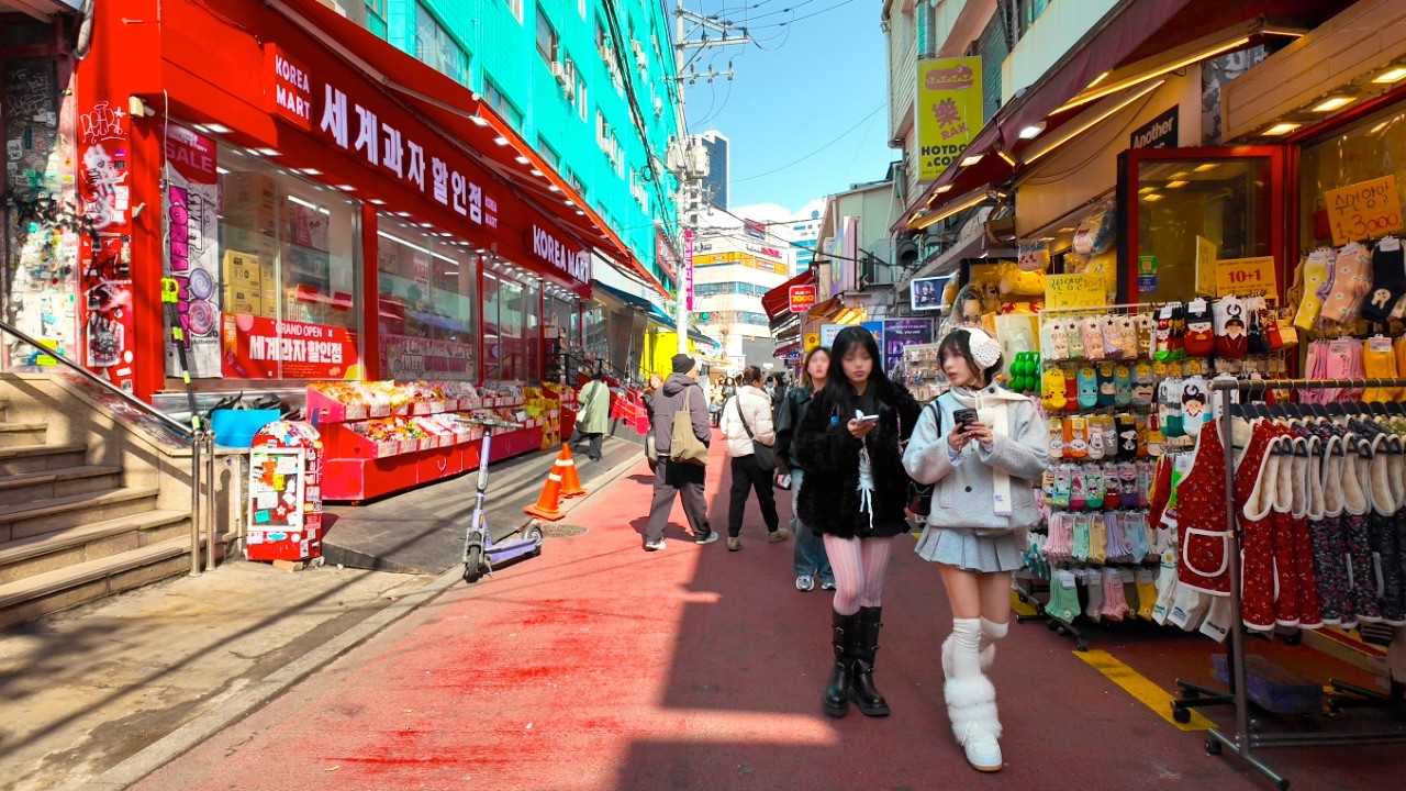 4K 화창한 주말의 홍대 산책 | Seoul, Hongdae Walking Tour | Vibrant Weekend Streets