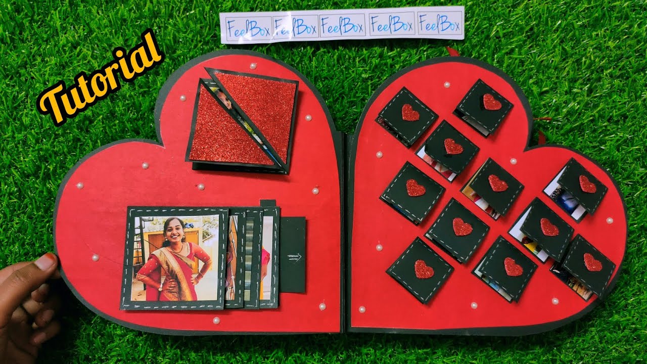 DIY Heart shape Scrapbook tutorial | How to make heart shape scrapbook | scrapbook making ideas