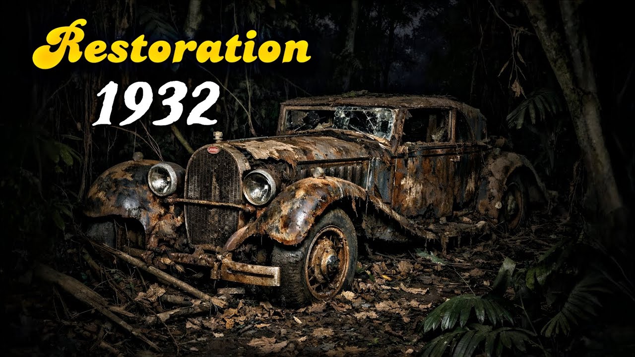 Lost Royalty in the Wild 🌑 | Abandoned Bugatti Type 41 Royale Kellner Coupé (1932)||ASMR Restoration