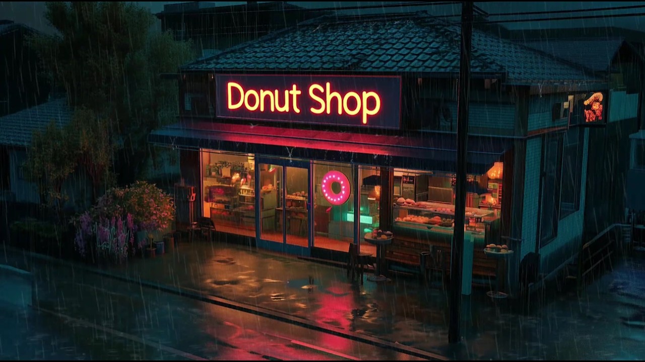 Rainy Cafe Nights and Chill Music 🎧 Relaxing Lofi Hip Hop Music for Calm Vibes