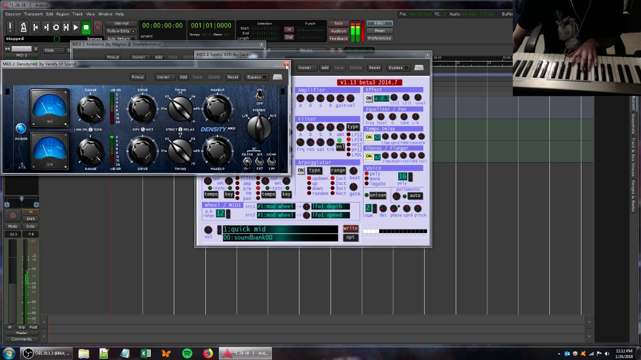 ambient music improvisation in ardour 3