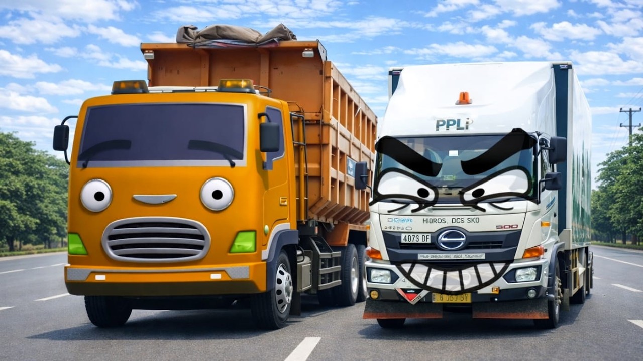 Wow Ada Truk Kontainer Besar, Truk Tangki, Truk tanah Berubah Bentuk Mirip Tayo & Kawan2