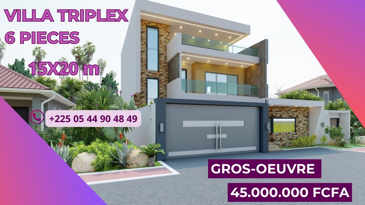 VILLA TRIPLEX 6 PIECES  HOUSE DESIGN