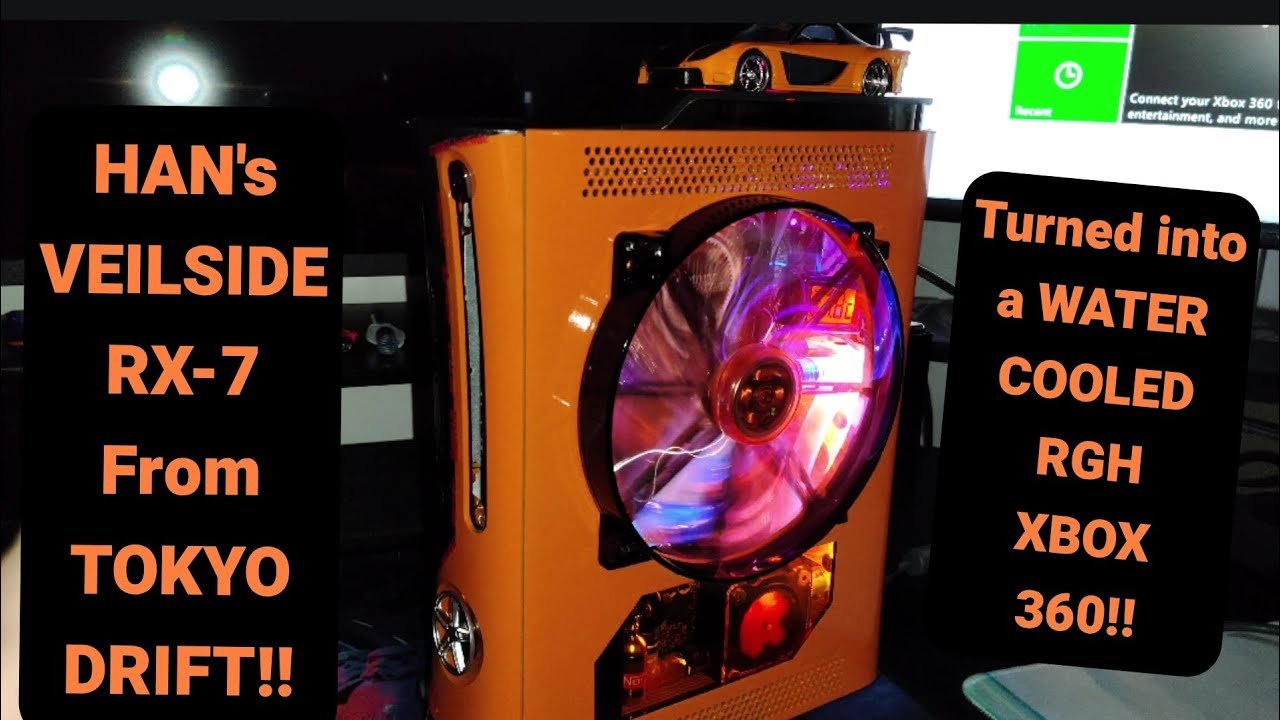 Сборка консоли Xbox 360 с водяным охлаждением VeilSide RX-7 и заправка водой!!!