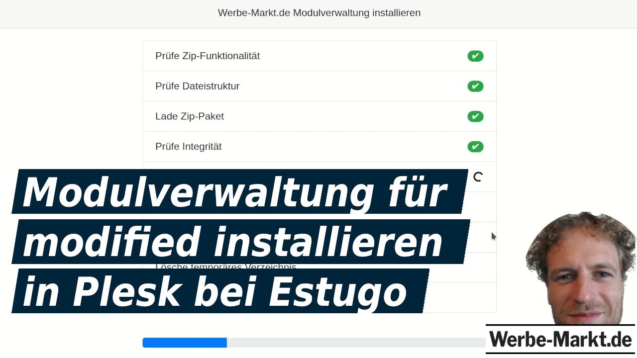 Modulverwaltung für modified installieren bei Estugo im Plesk Dateimanager