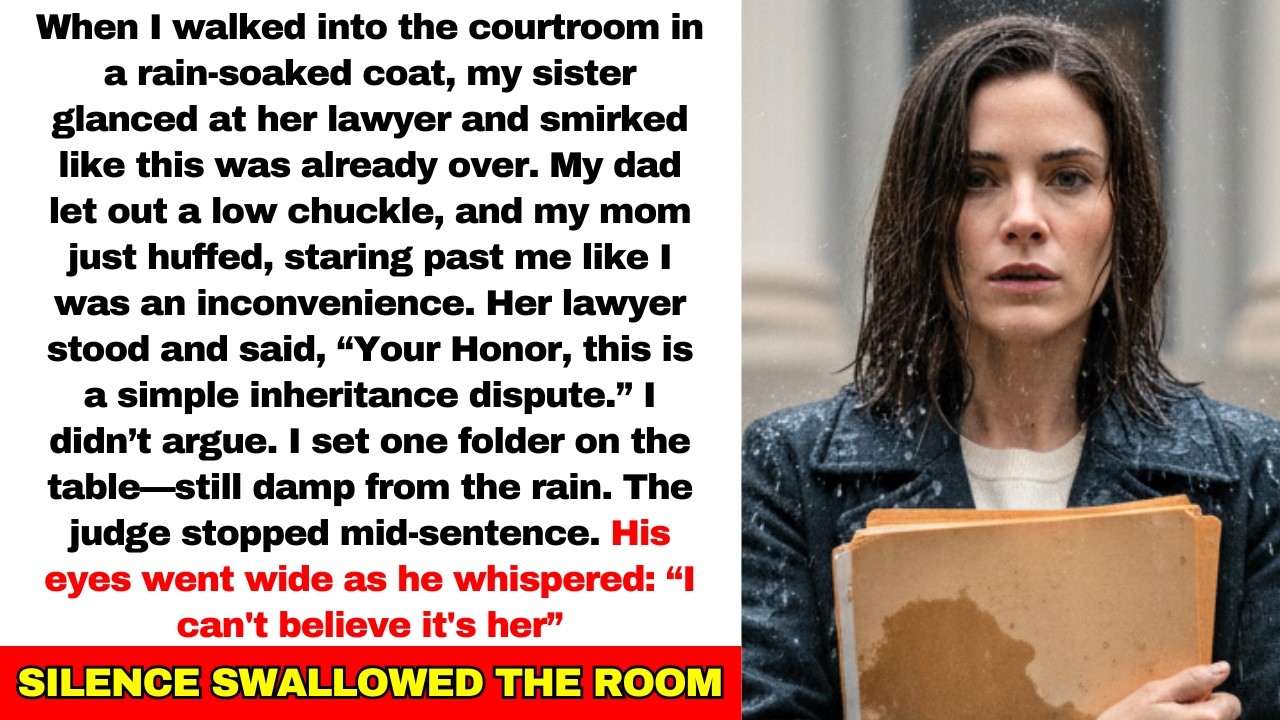I Walked Into Court in a Rain-Soaked Coat — My Sister Smirked… But The Judge's Eyes Went Wide…
