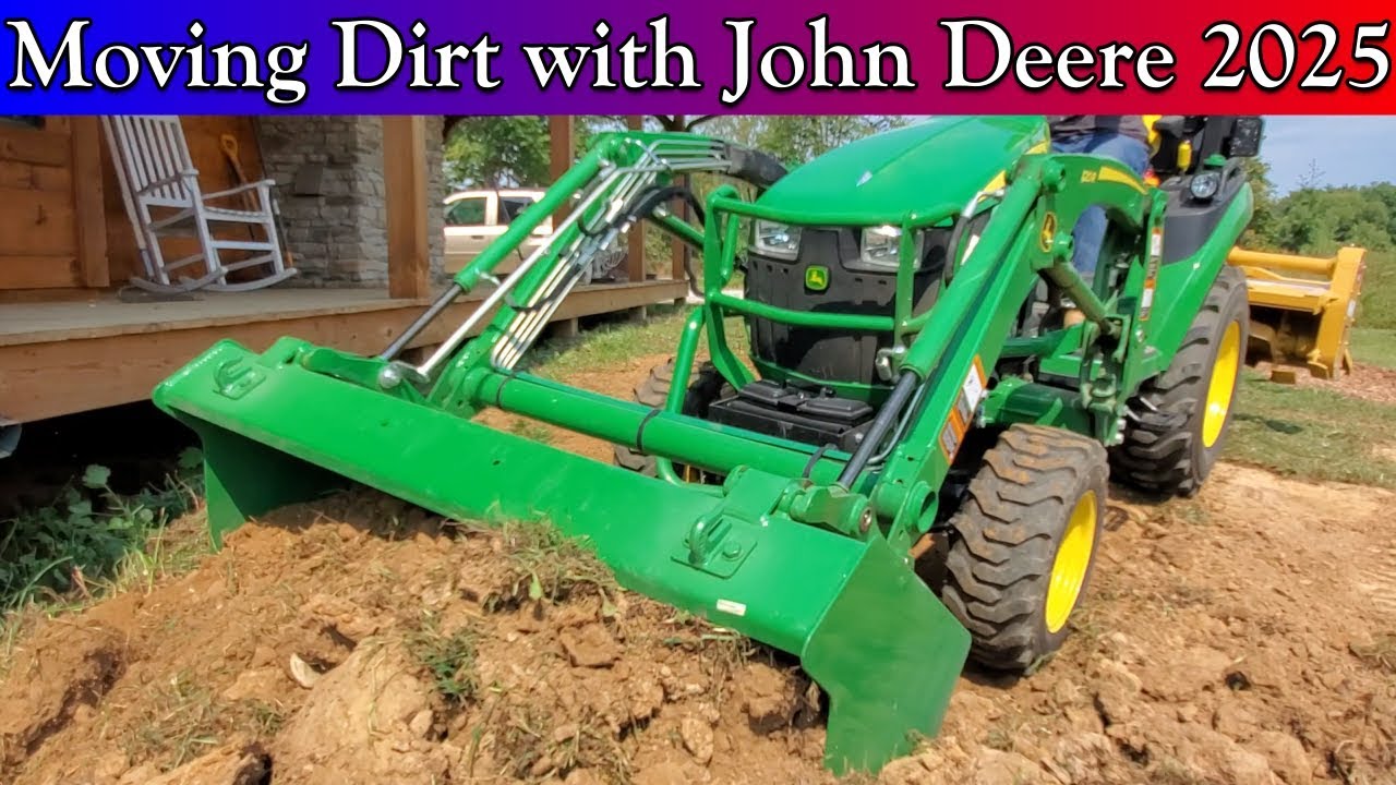 Regrading yard around walkout basement with John Deere 2025
