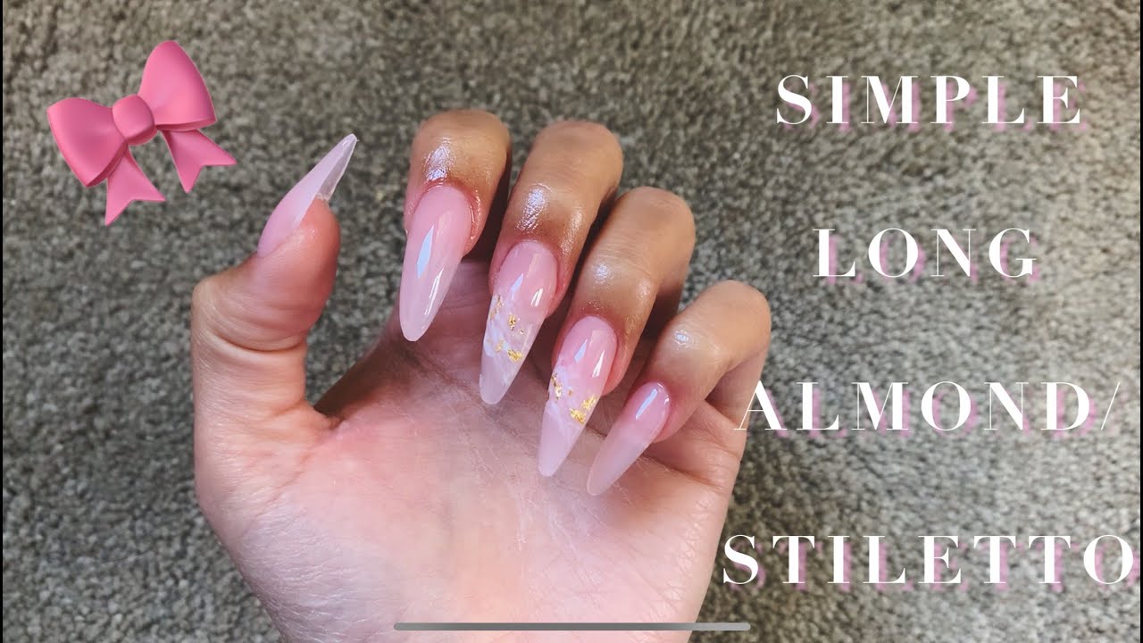 In-Depth Simple Long Stiletto/Almond Nails | Polygel Nails