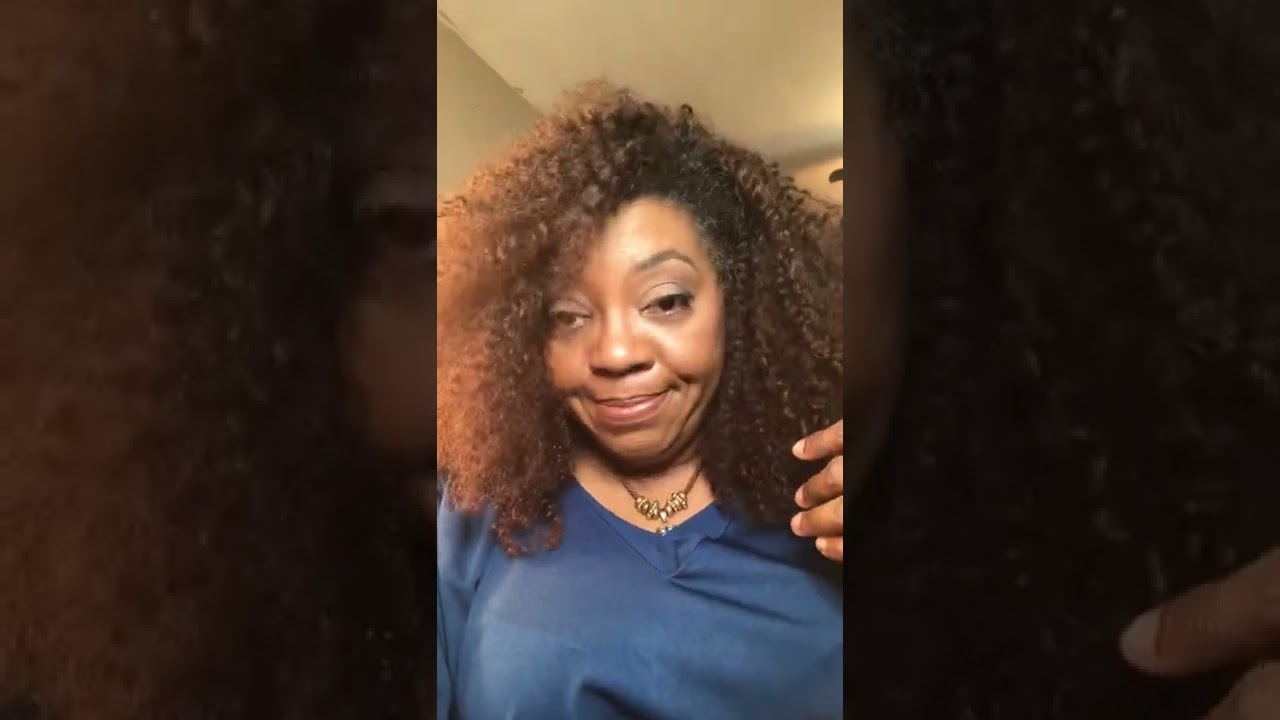 Yvonne Brazilian kinky curly hair/after installation and coloring