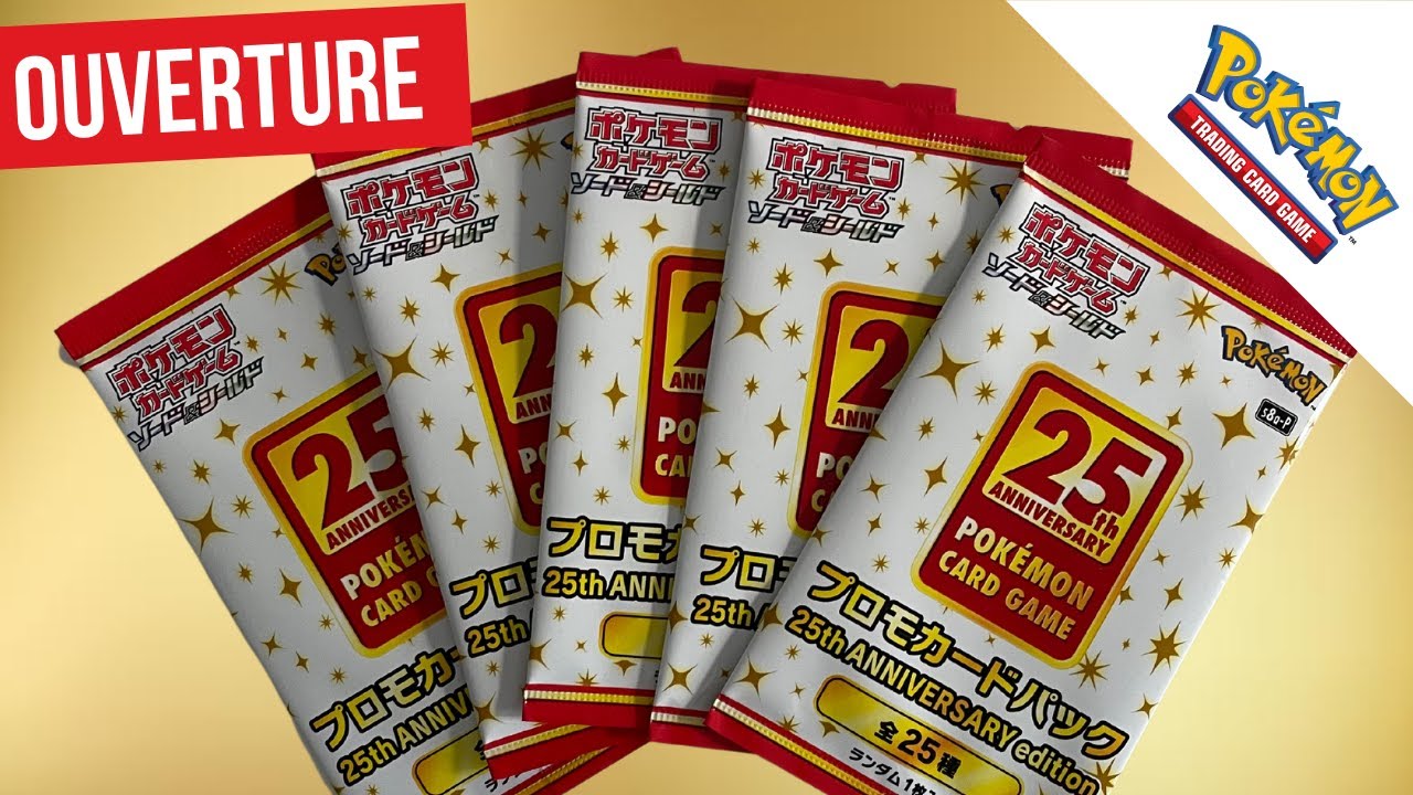 Cartes Pok&eacute;mon : Ouverture de booster promo 25 ans Japonais, on esp&egrave;re un dracaufeu