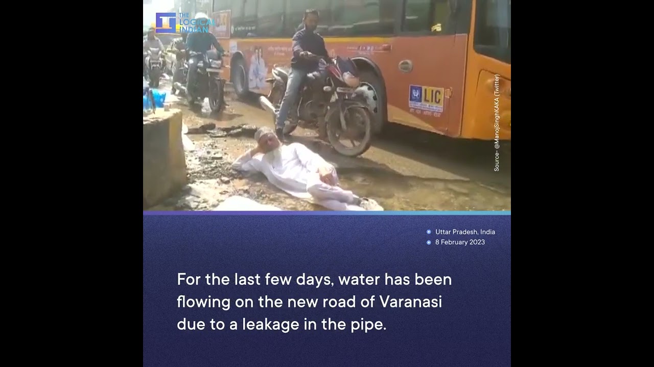 Varanasi: Unique Protest By Senior Citizen Over Poor Road Conditions Goes Viral #shorts