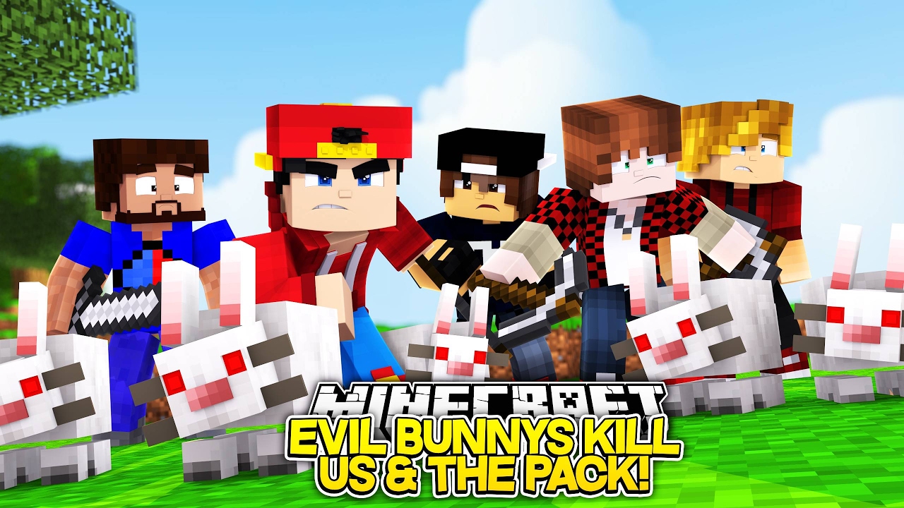 Minecraft Adventure - ROPO, JACK & THE PACK vs EVIL BUNNIES!!