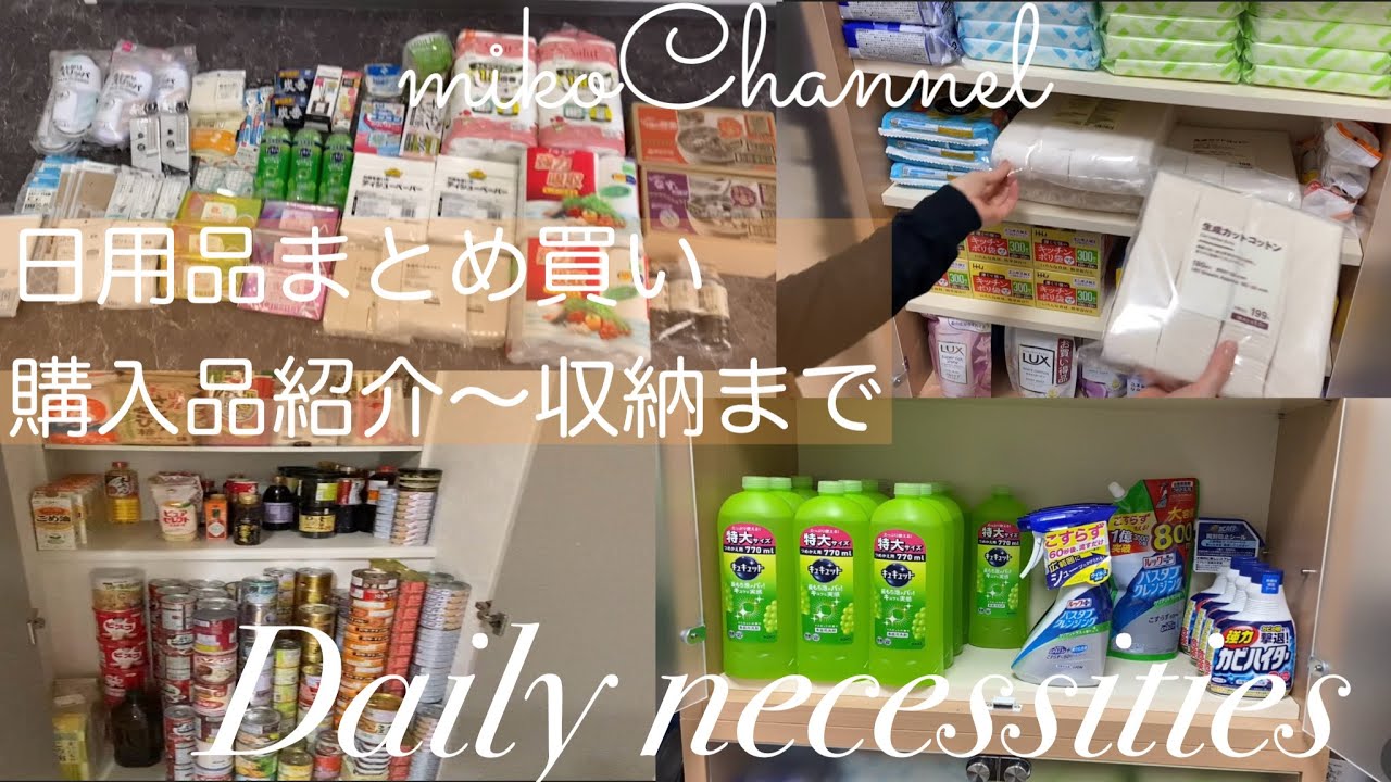 【月1日用品まとめ買い】購入品紹介〜収納まで♡/備蓄品も少し補充/使ってみたりも❣️/ザビッグ キャンドゥ コーナン DAISO Amazon メルカリ 無印良品で買い物したよ