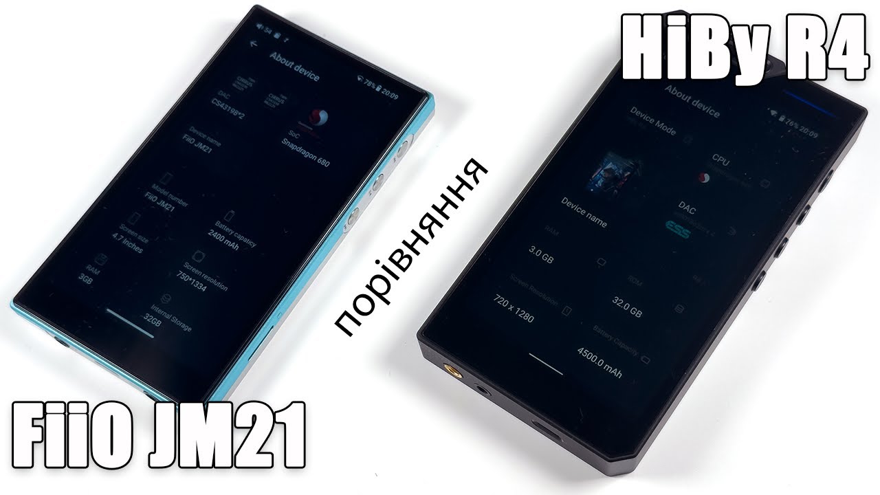 FiiO JM21 та HiBy R4 &mdash; швидке порівняння
