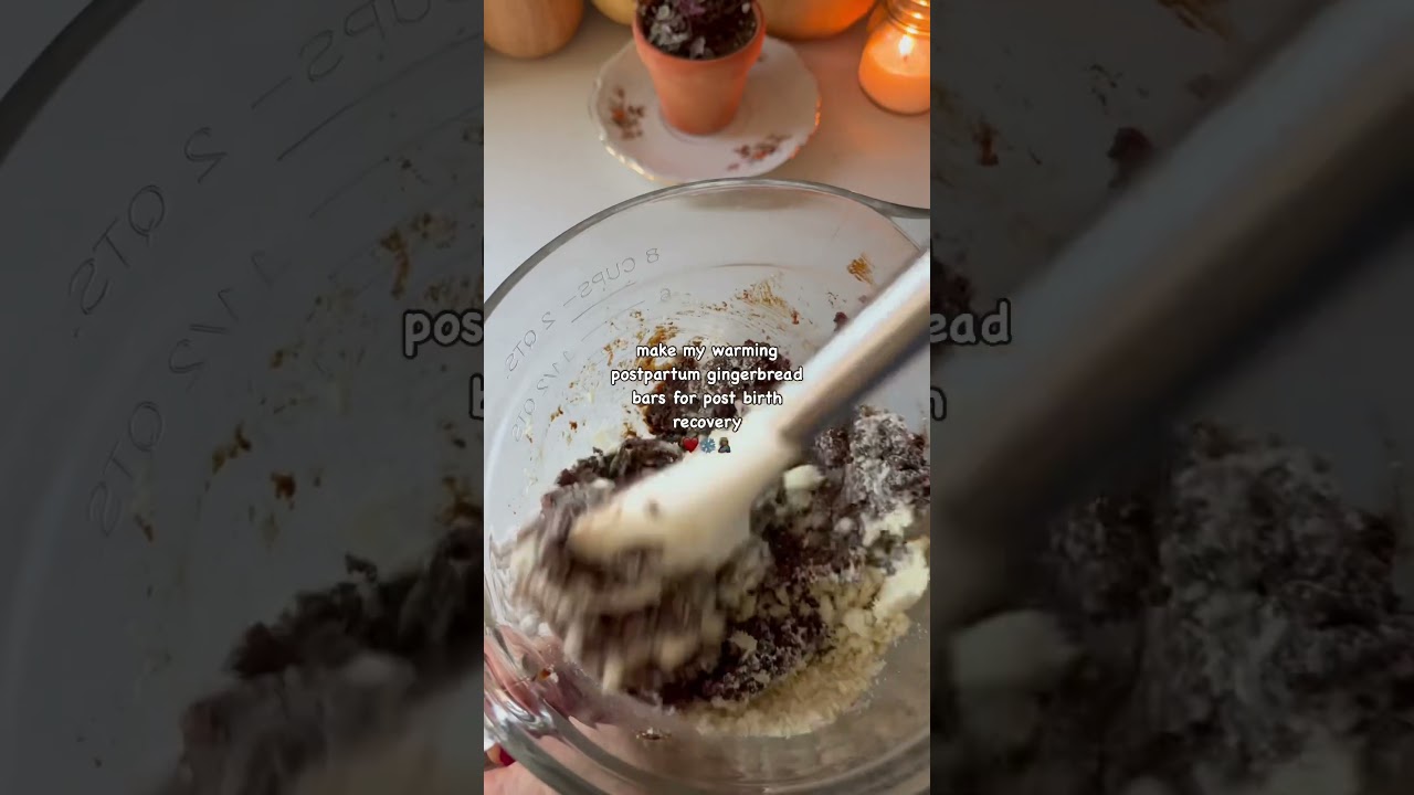 ❤️ make my warming postpartum gingerbread bars for post birth recovery ❤️❄️🤱🏼