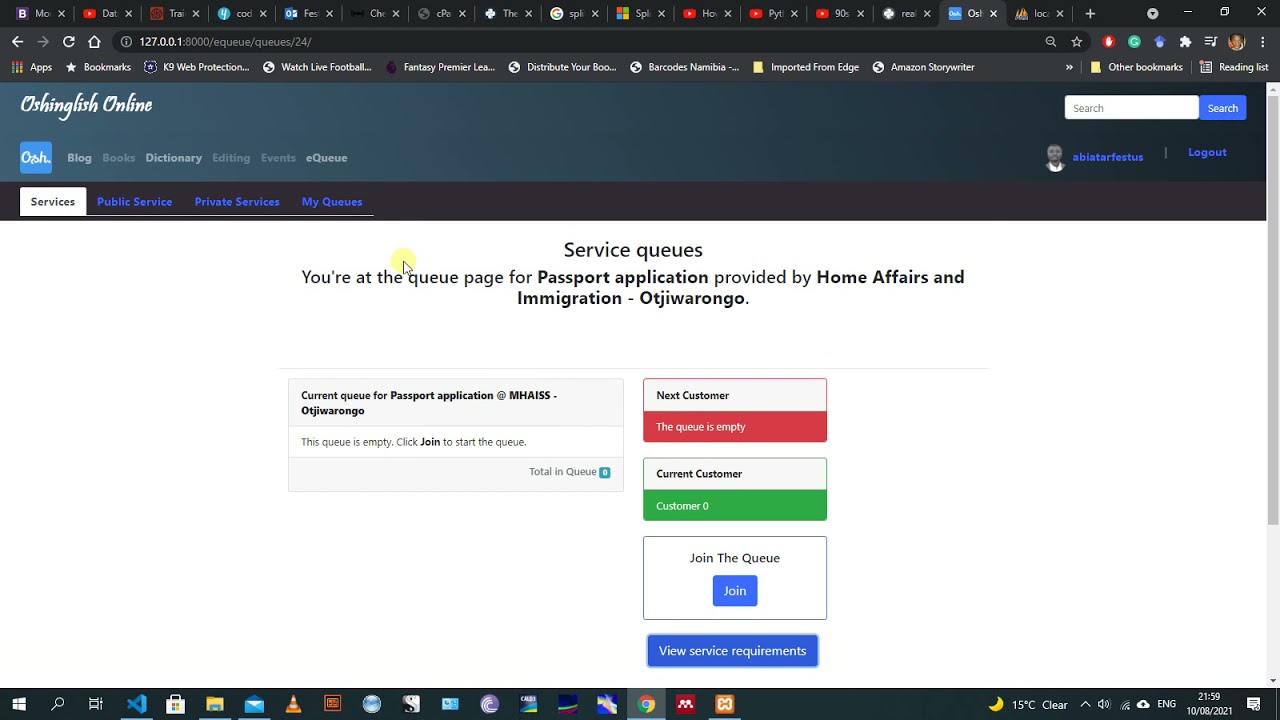 Implementing an online queuing system with Django Part 1