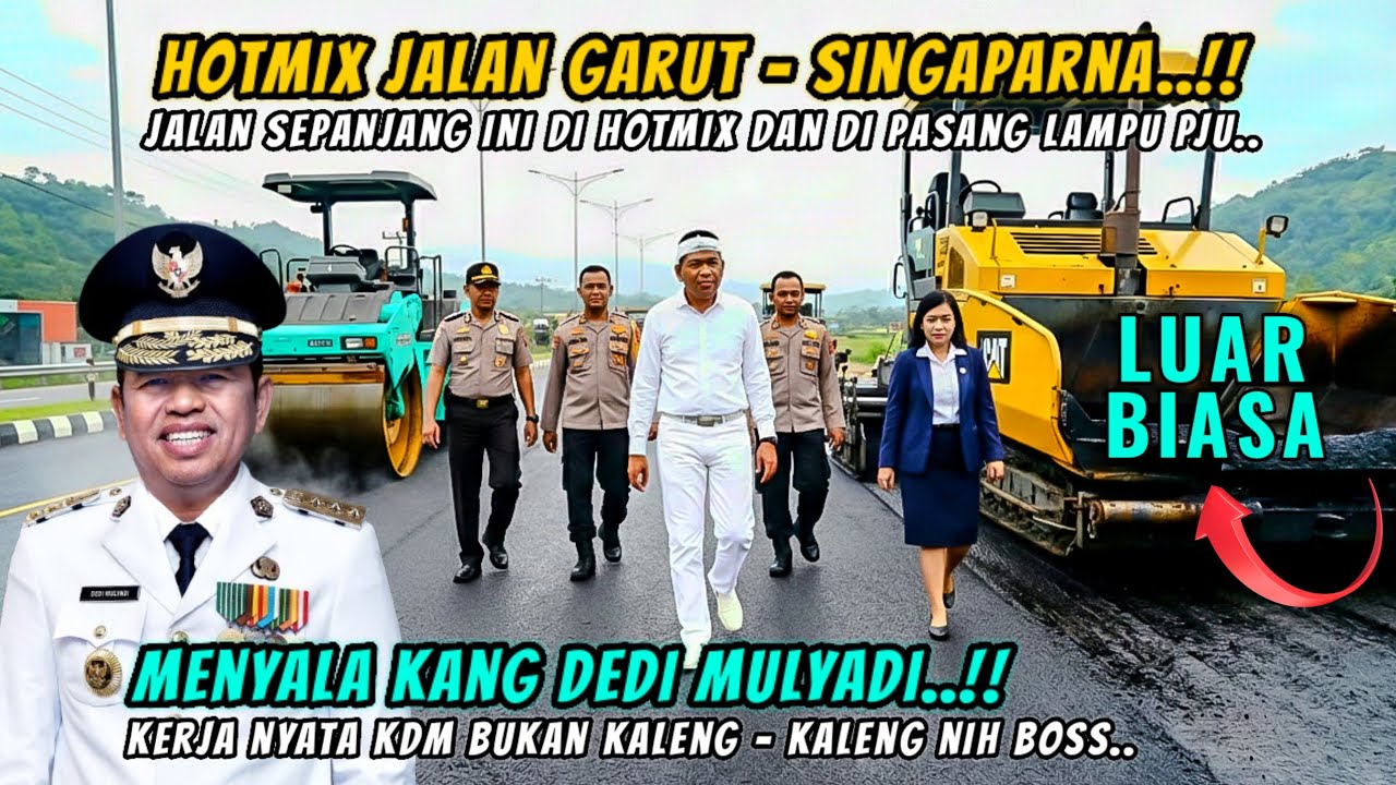 GUBERNUR 5 PERIODE‼️KDM LUAR BIASA HOTMIX JALAN DAN PASANG LAMPU PJU SEPANJANG JALAN‼️