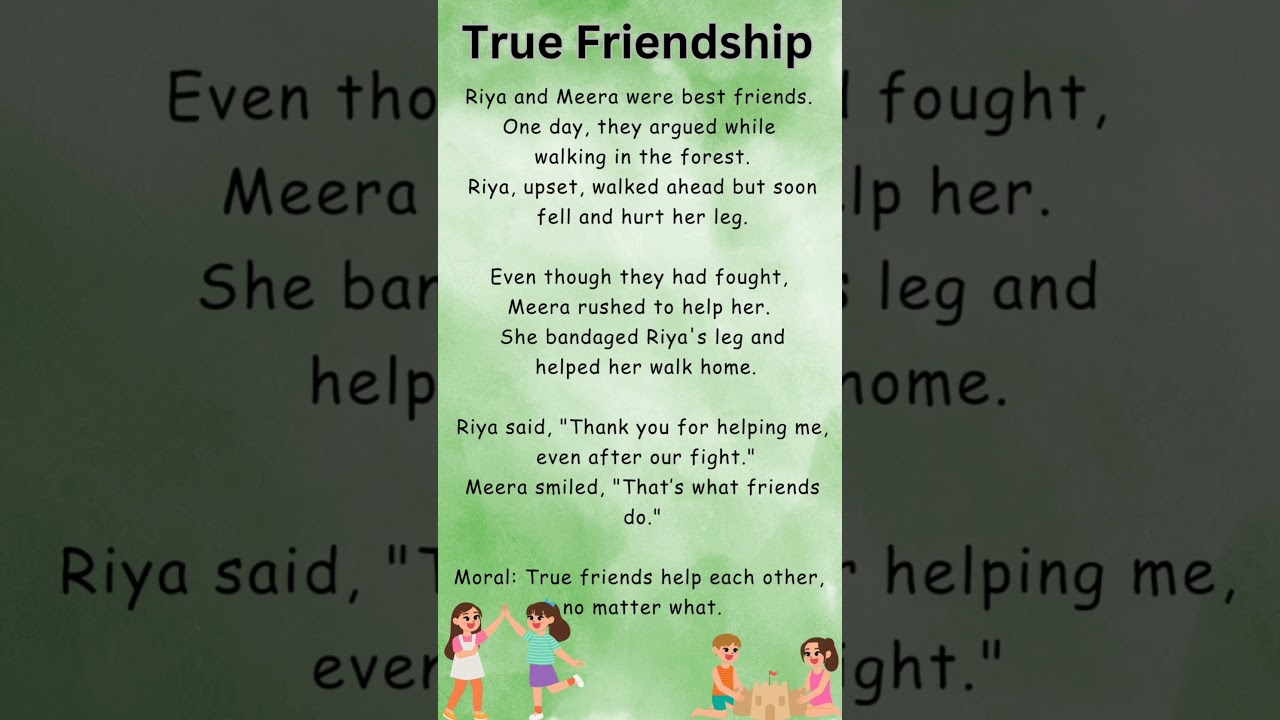 Short moral story | true friendship | bedtime story | kids story #shorts
