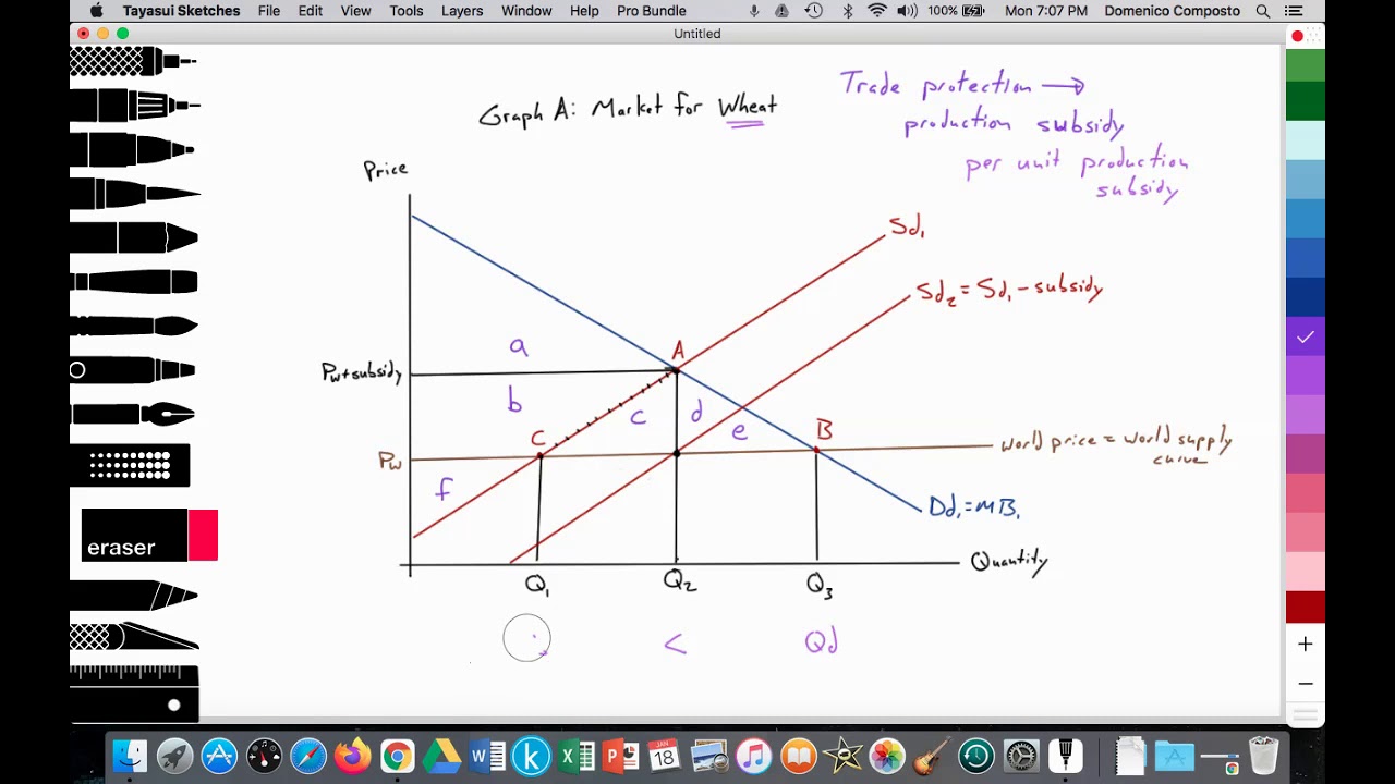 4.2 (Global economy) Trade protection: Production subsidy: Domestic nation: Importing nation