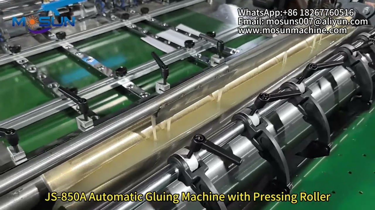 JS-850A Automatic Gluing Machine with Pressing Roller
