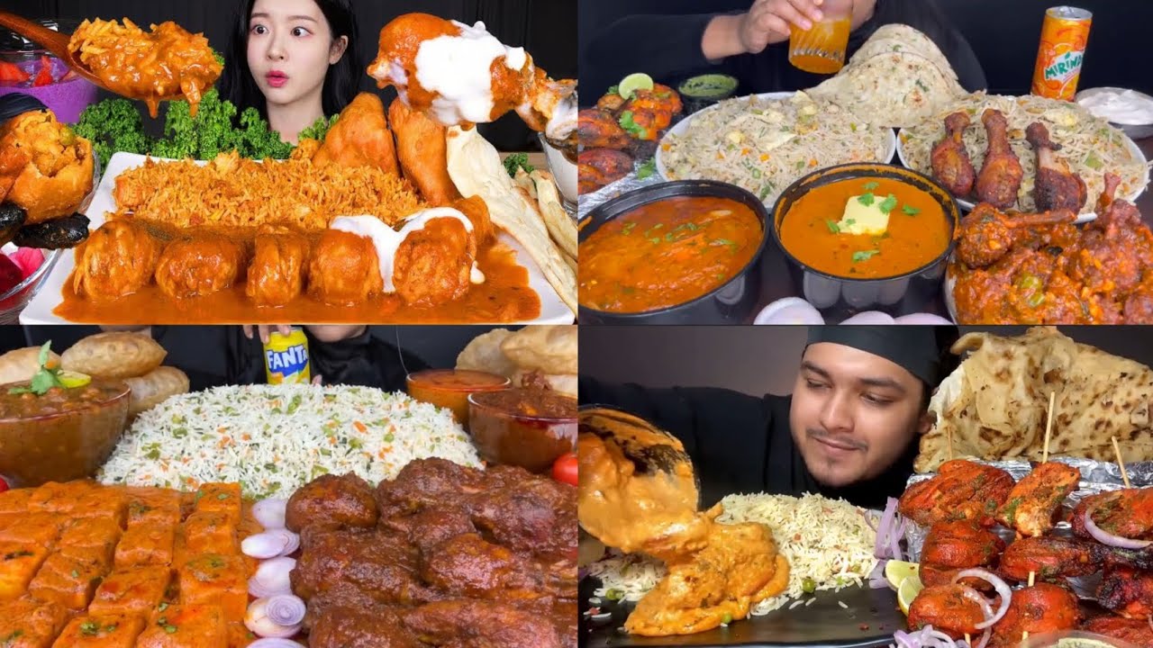 ASMR EATING CHALLENGE, ASMR EATING LOTS OF BUTTER CHICKEN WITH FRIED RICE #mukbang #asmreating 