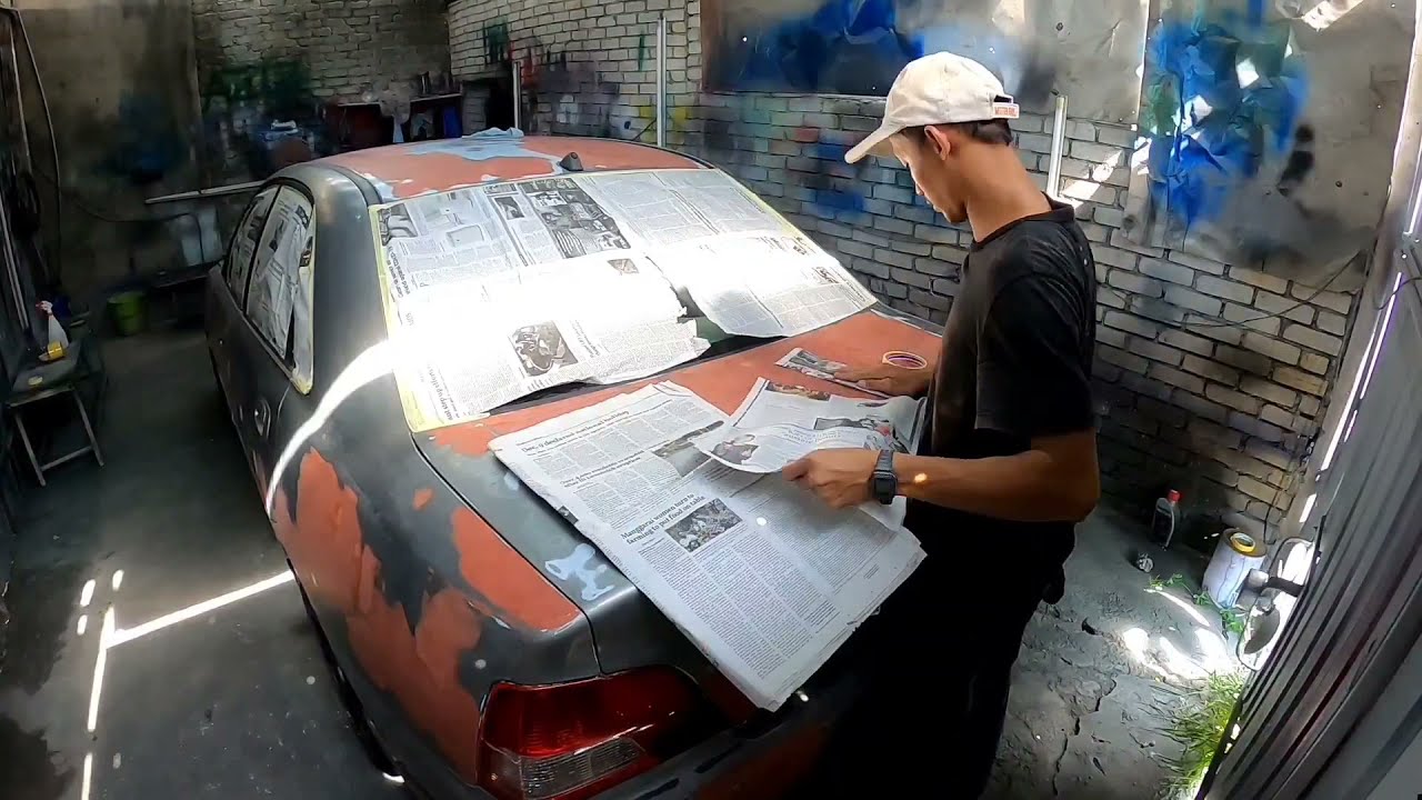 repaint proton waja luar dalam khaki blue(timelapse)