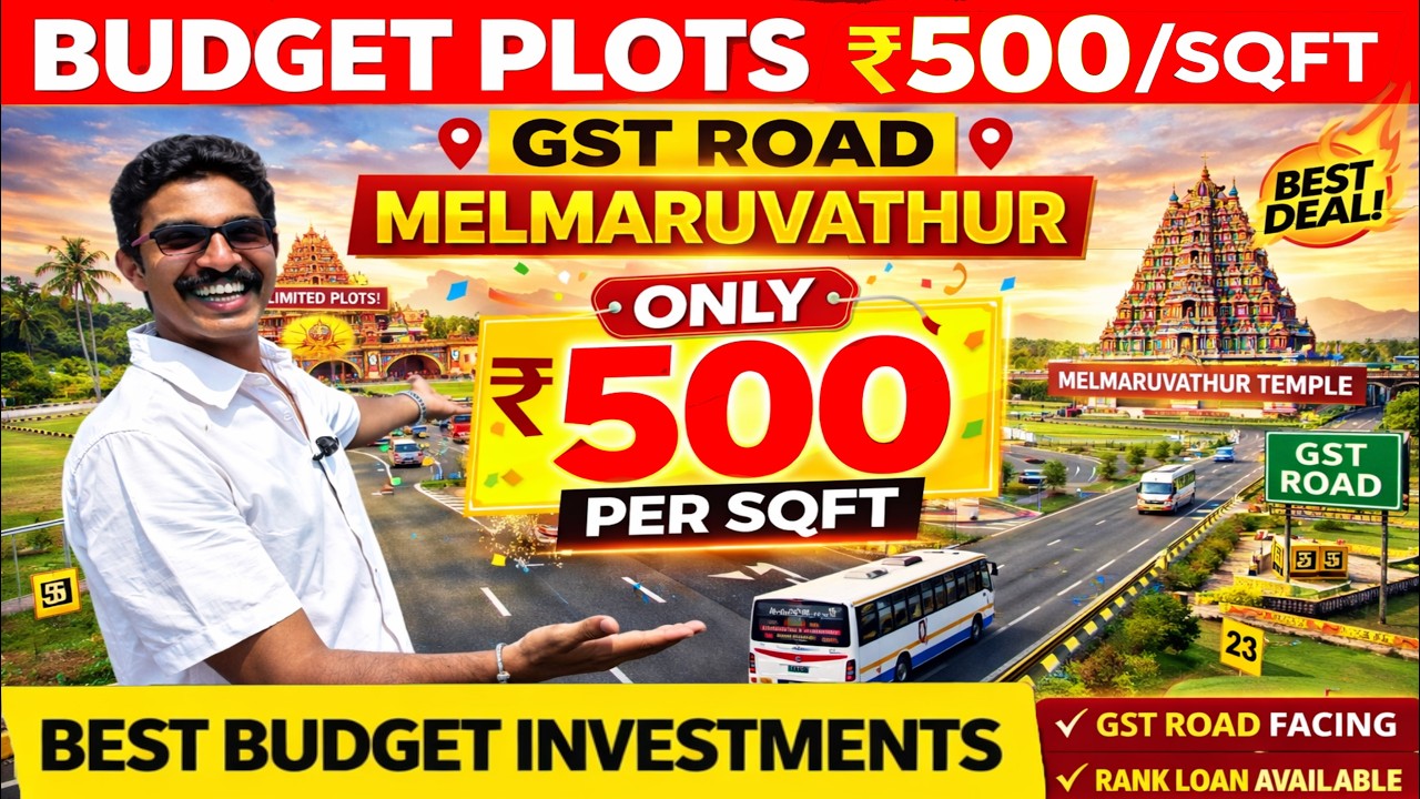 ‼️Only ₹500 Per Sqft Best Budget Plots in Melmaruvathur & Chengalpattu | Best Investment in GST Road