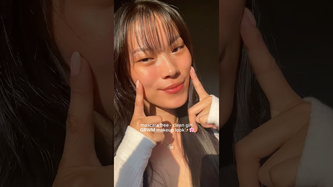 no mascara clean girl makeup look✨🌸🍒 (kbeauty products)