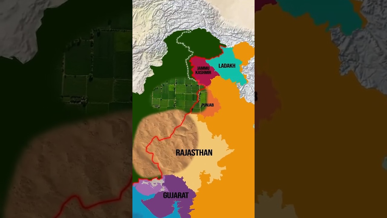 India ⚔️ Pakistan border Explained 🗺️🤯☪️