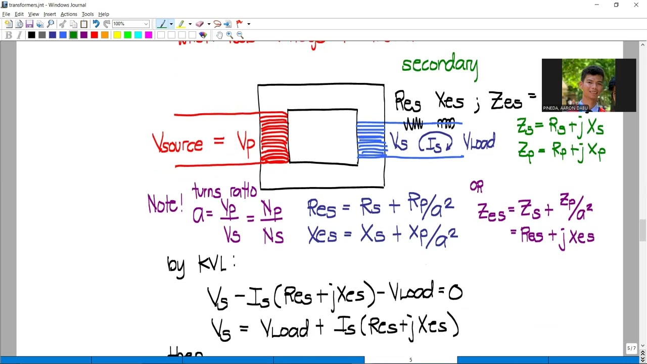 Transformer referred to secondary side (problem 1) TAGALOG