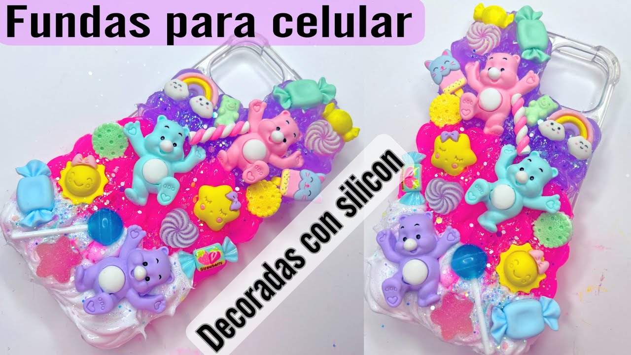 Fundas para celular decoradas con silicon de baños - #craft #fundaspersonalizadas