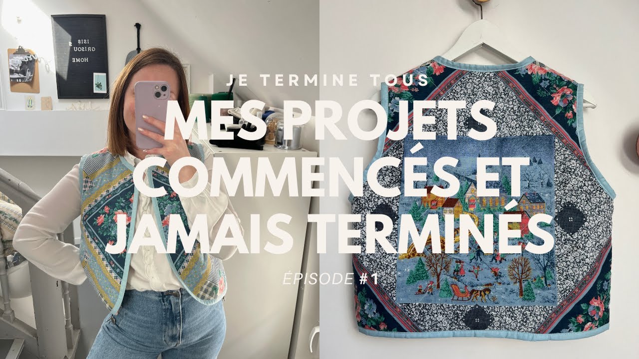 #1 - Je termine mes projets commencés et jamais terminés (un gilet Jeanne dans un vieux plaid ♻️✂️✨)