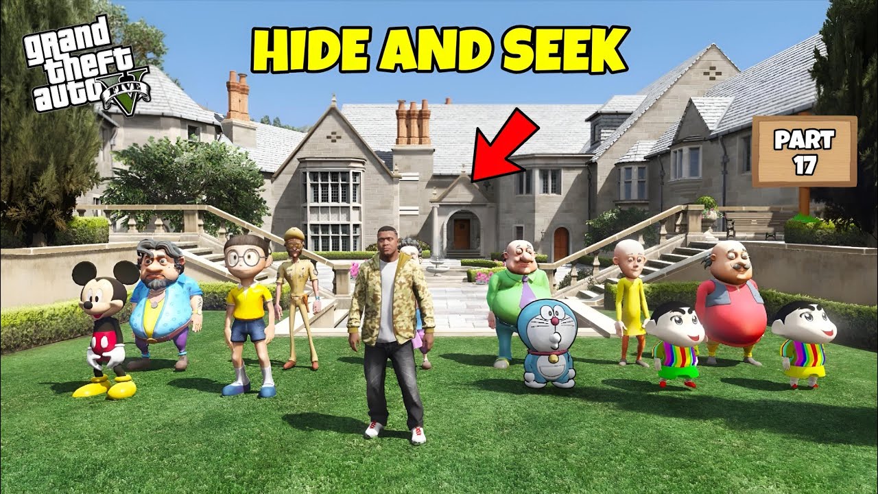 GTA 5 : SHINCHAN, PINCHAN AND FRANKILN PLAYING HIDE AND SEEK 😯 PART 17