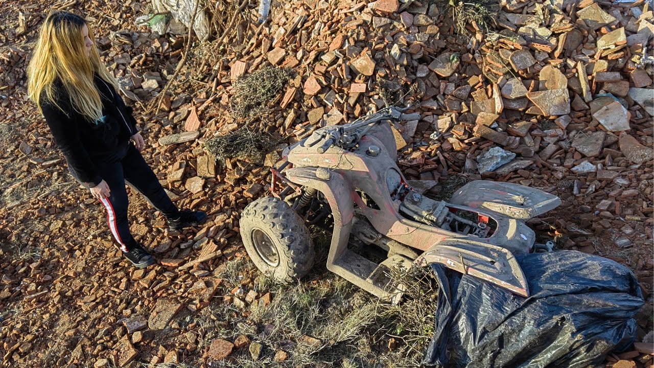 Restoration Abandoned Quad ATV two stroke engine