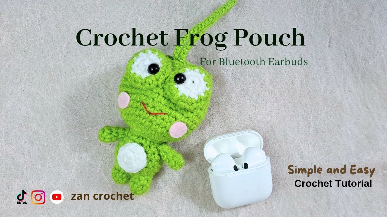 Crochet Frog Pouch Tutorial, Cara Membuat Pouch bentuk Kodok