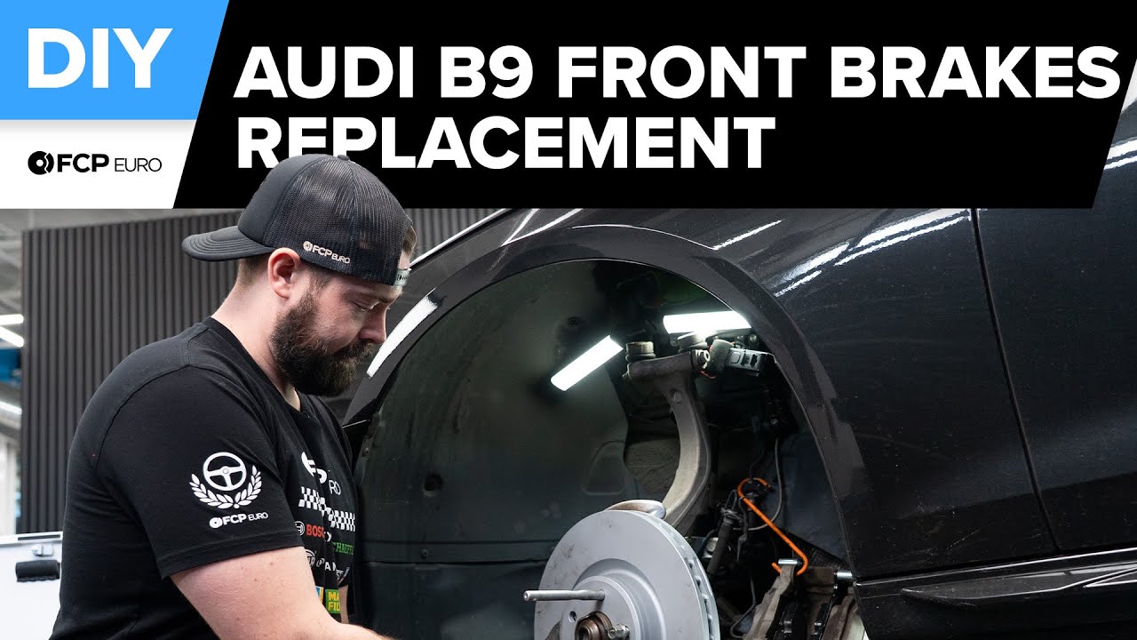 Замена передних тормозных дисков и колодок Audi A4 своими руками (Audi B9 A4, A5, Sportback, Allr...