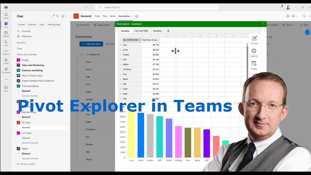 Add Pivot Explorer to Teams
