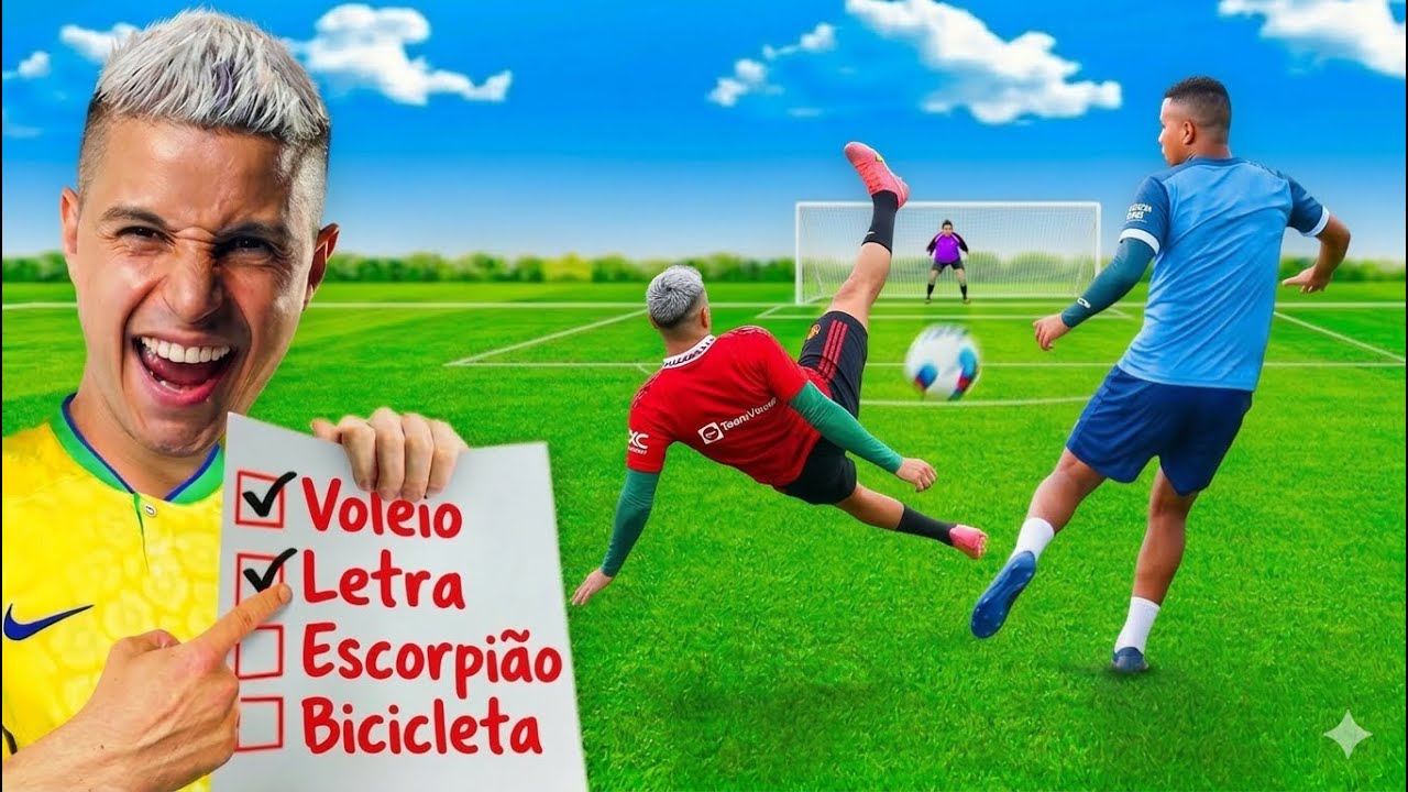 MARCANDO UM INCRÍVEL GOLAÇO COM CADA TÉCNICA DO FUTEBOL!
