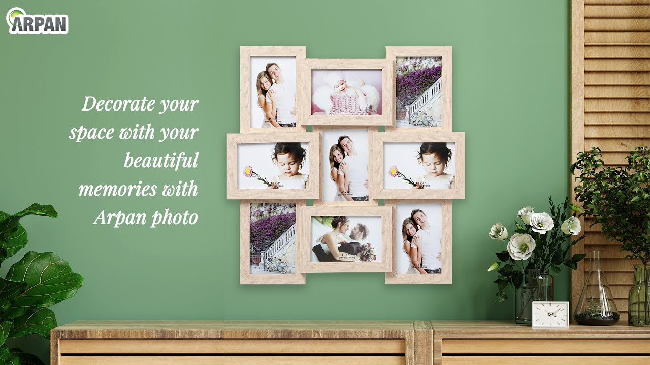 ARPAN MDF Photo frame, Holds 9 x 6''X4'' Photos (Natural) CL-1015NT9